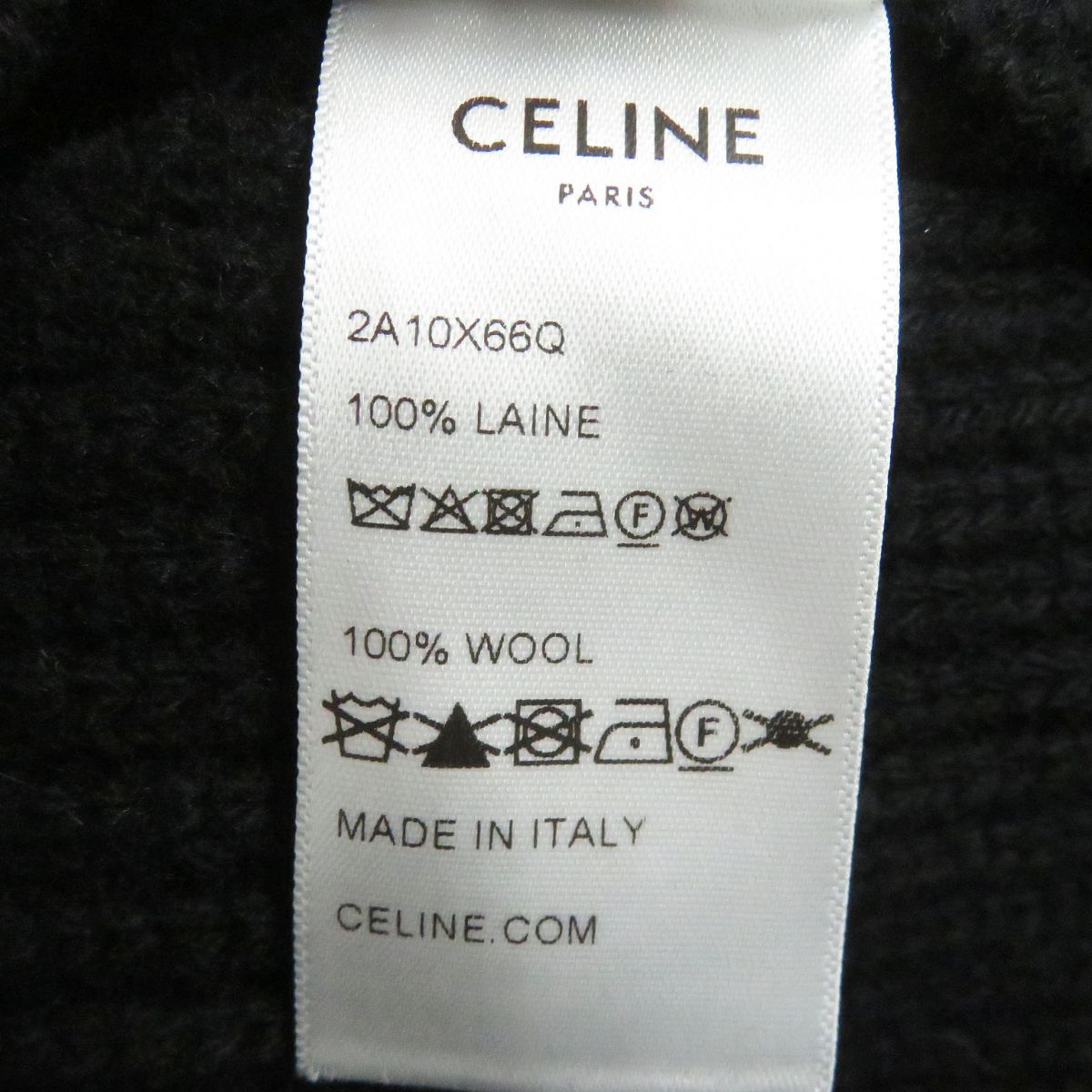 Celine XS Embroidered Sequin Hooded Sweater Black