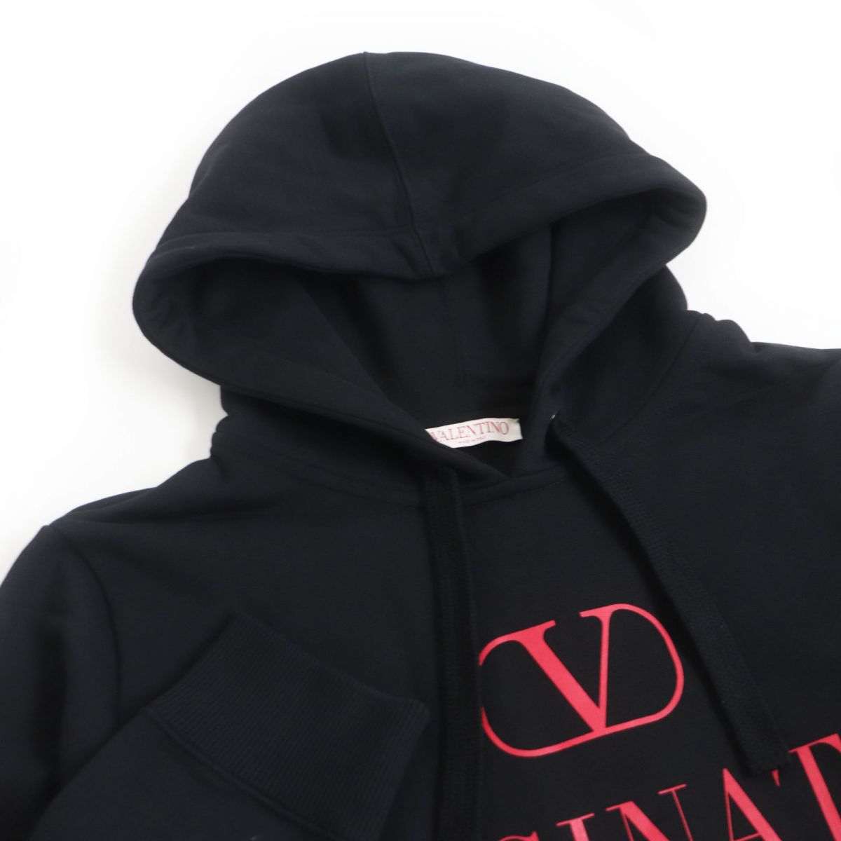 Valentino VACCINATED Logo Hoodie XS Black