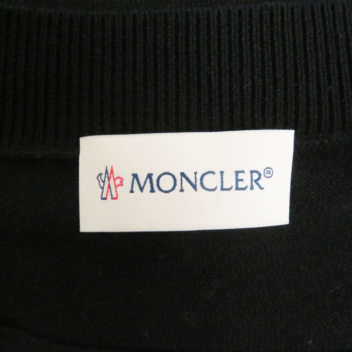 Moncler GIROCOLLO TRICOT Cotton Sweater Black M