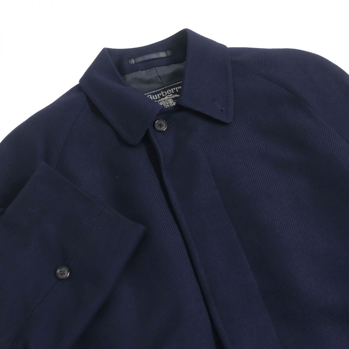 Burberry Cashmere/Silk Balmac Coat Navy Men's