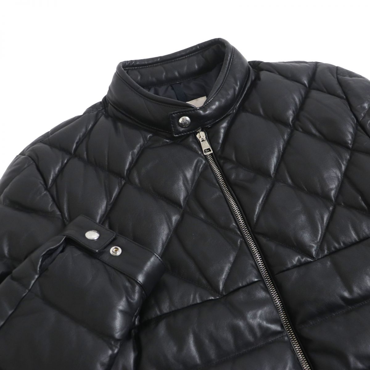 Moncler Lamb Leather Down Jacket Black Size 3