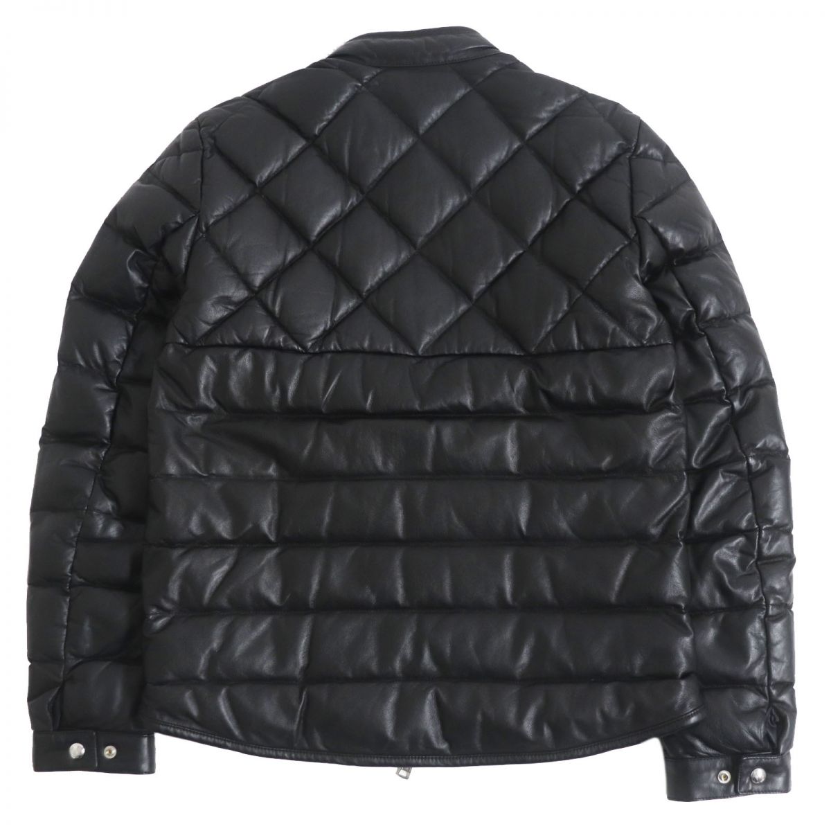 Moncler Lamb Leather Down Jacket Black Size 3