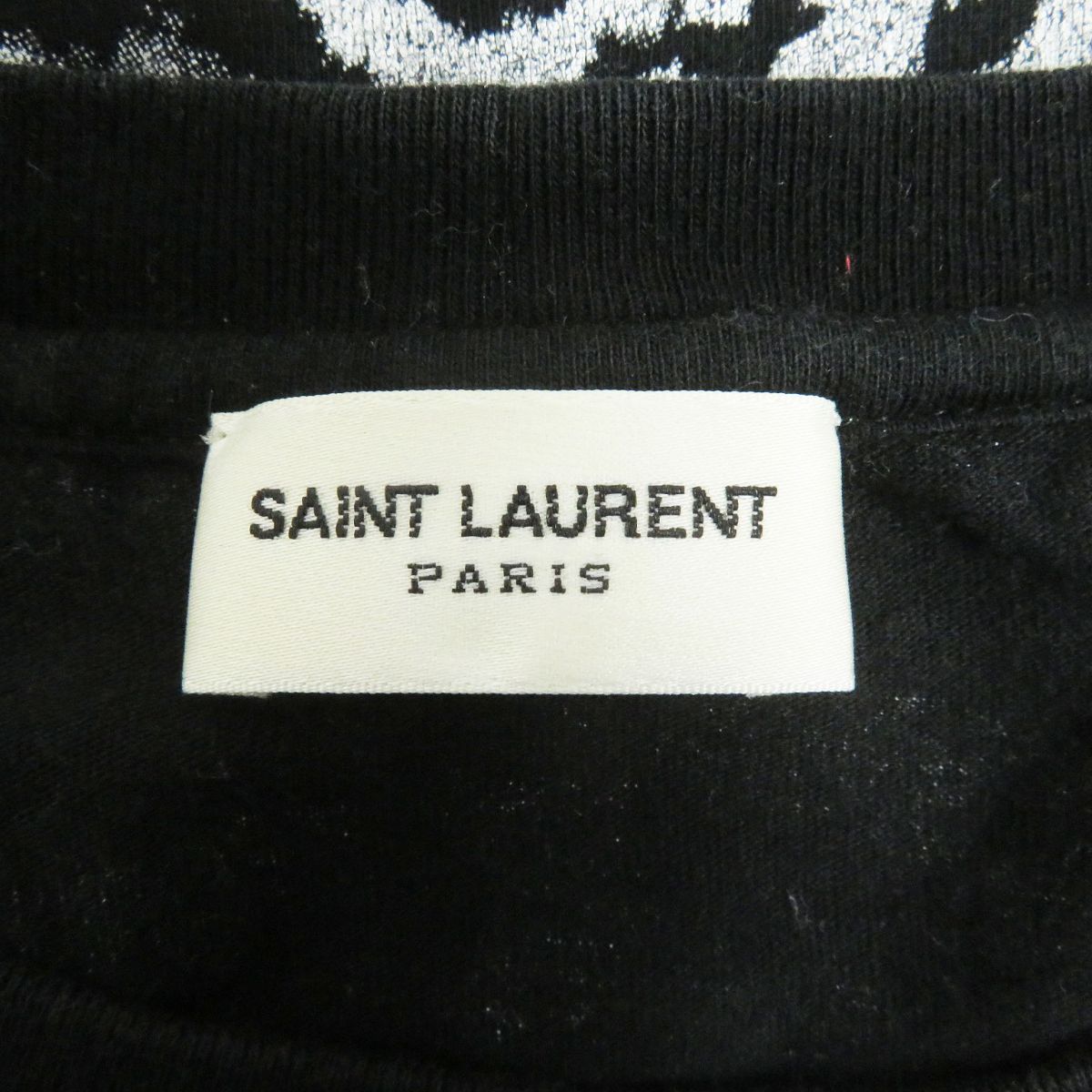 Saint Laurent Zebra Print Cotton T-Shirt Black S