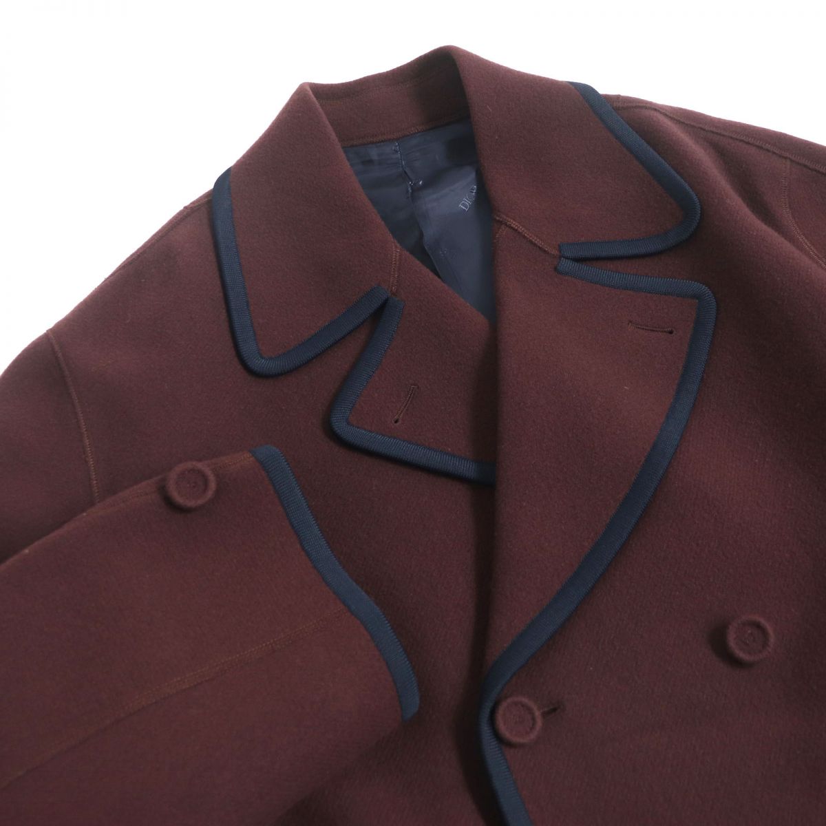 Dior Wool Cashmere Double-Breasted Coat Brown