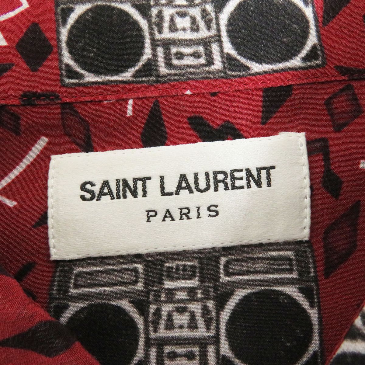 Saint Laurent Silk Long Sleeve Shirt Red