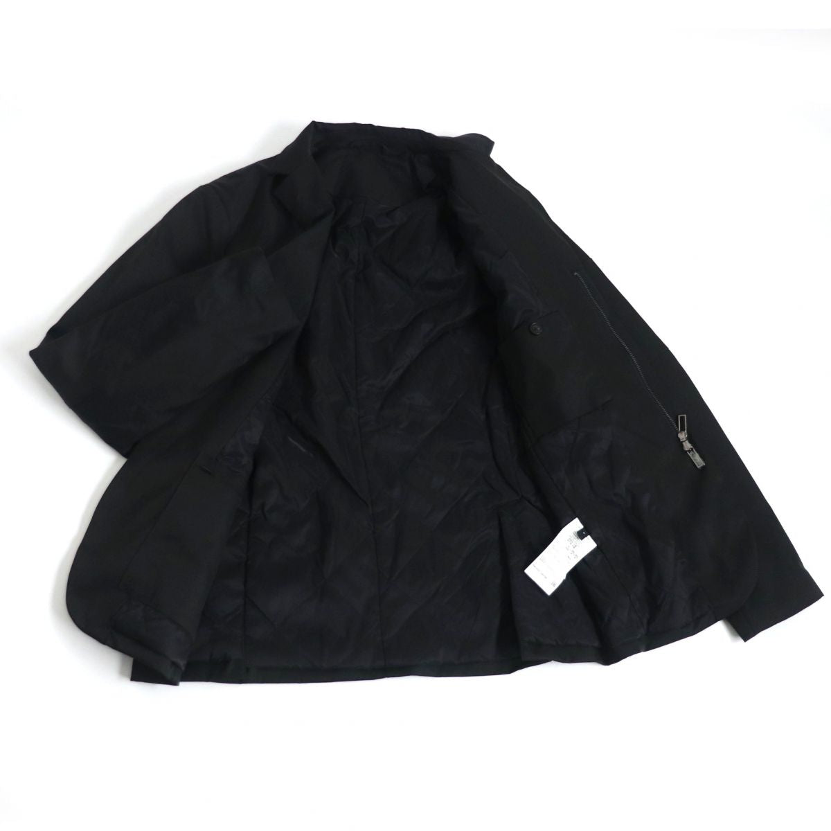 Emporio Armani Open Collar Double Zip Padded Jacket Black M