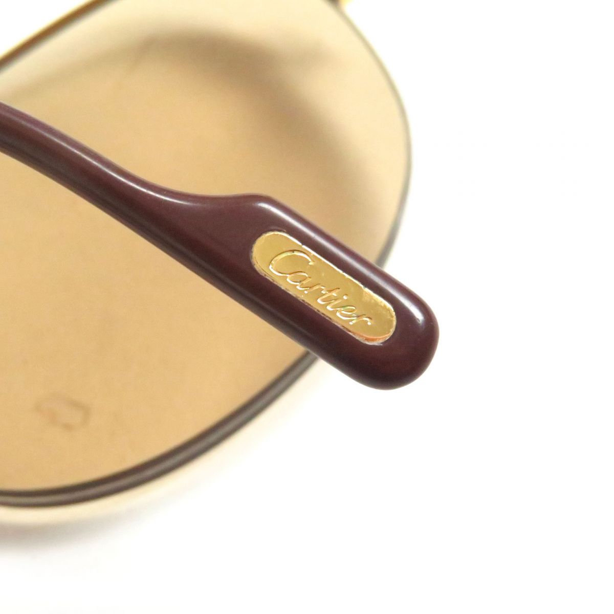 Cartier Trinity Half-Rim Sunglasses Gold Bordeaux