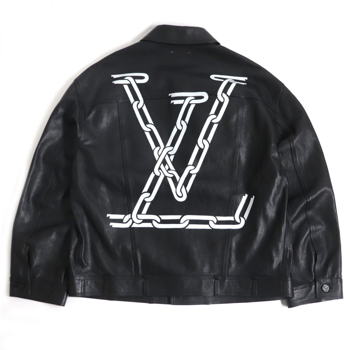 Louis Vuitton Leather Trucker Jacket 3D Pocket LV Logo