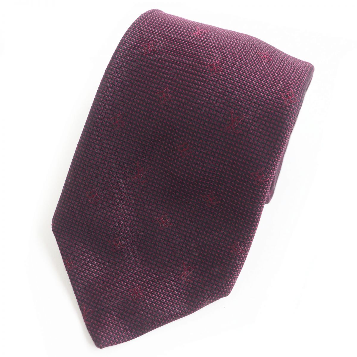 Louis Vuitton Monogram Flower Silk Tie Bordeaux