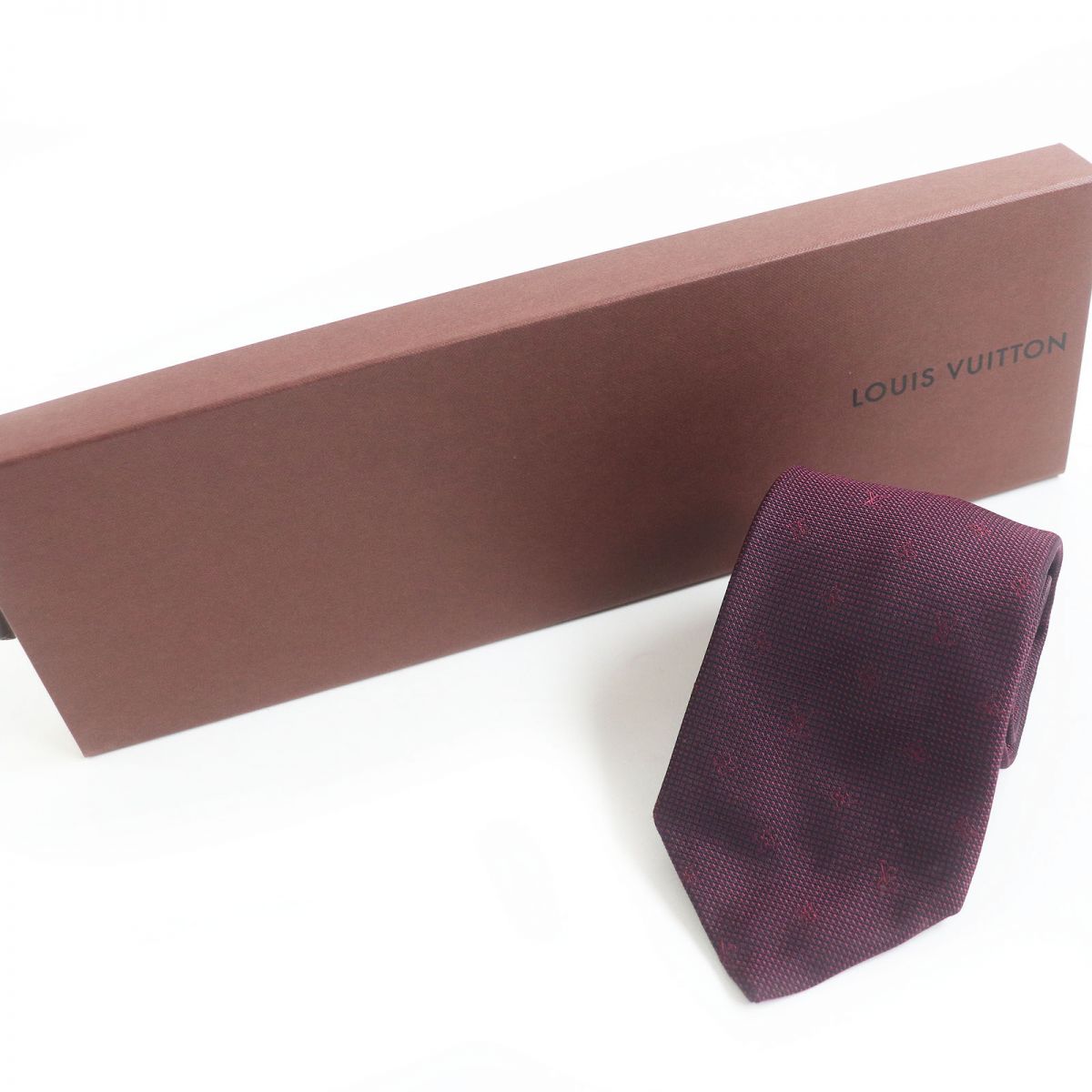 Louis Vuitton Monogram Flower Silk Tie Bordeaux