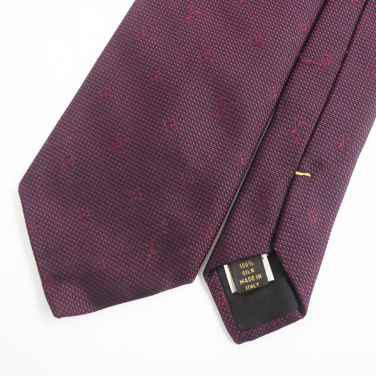 Louis Vuitton Monogram Flower Silk Tie Bordeaux