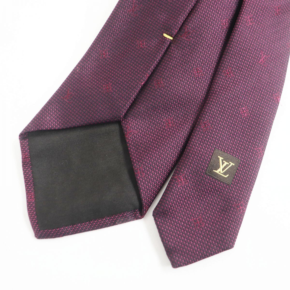 Louis Vuitton Monogram Flower Silk Tie Bordeaux