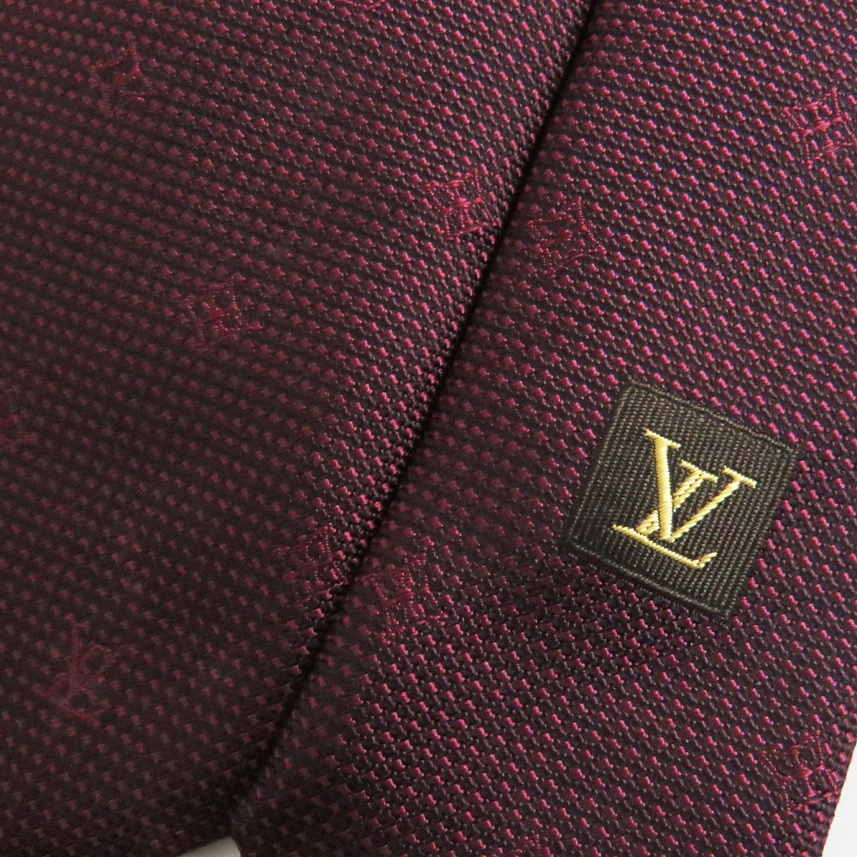 Louis Vuitton Monogram Flower Silk Tie Bordeaux