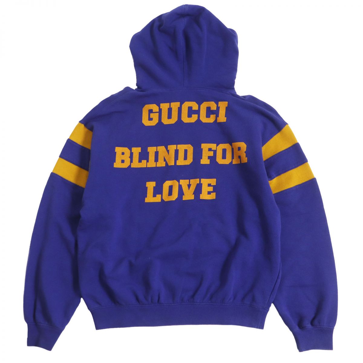 Gucci Cotton College Logo Pullover Hoodie Blue S