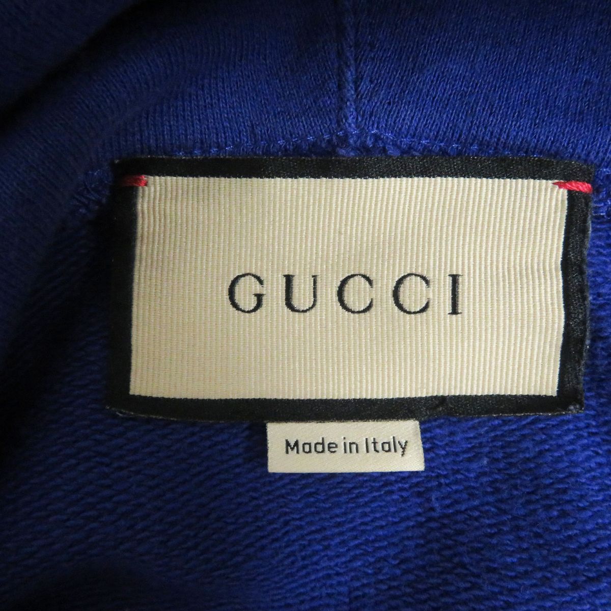 Gucci Cotton College Logo Pullover Hoodie Blue S