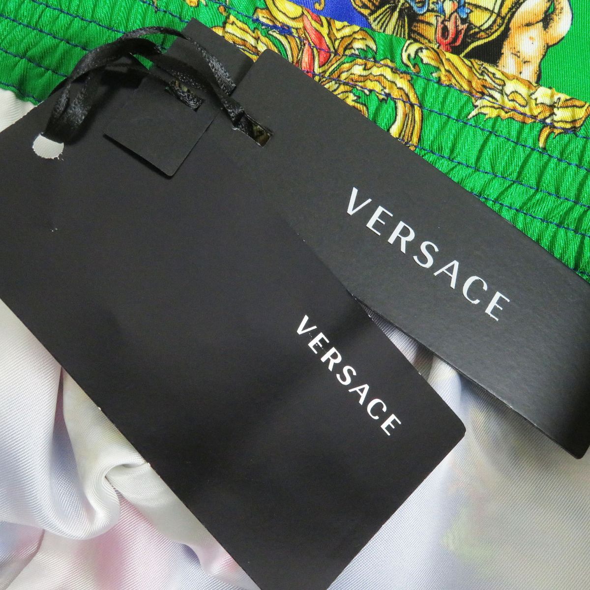 Versace Silk Shorts Tresor de la Mer Blue