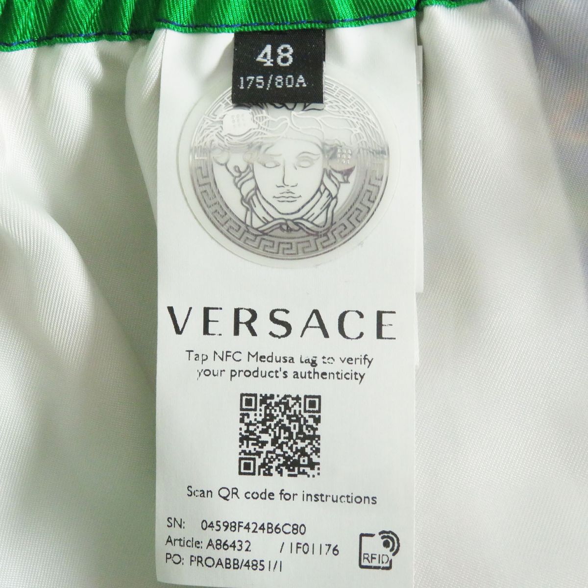 Versace Silk Shorts Tresor de la Mer Blue