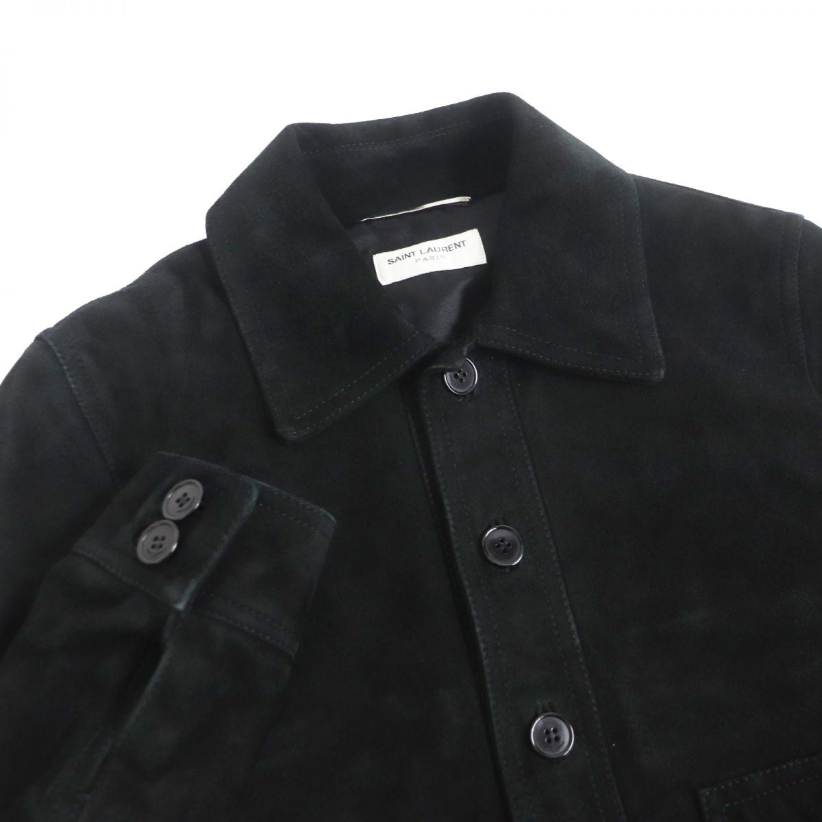 Saint Laurent Goatskin Suede Jacket Black