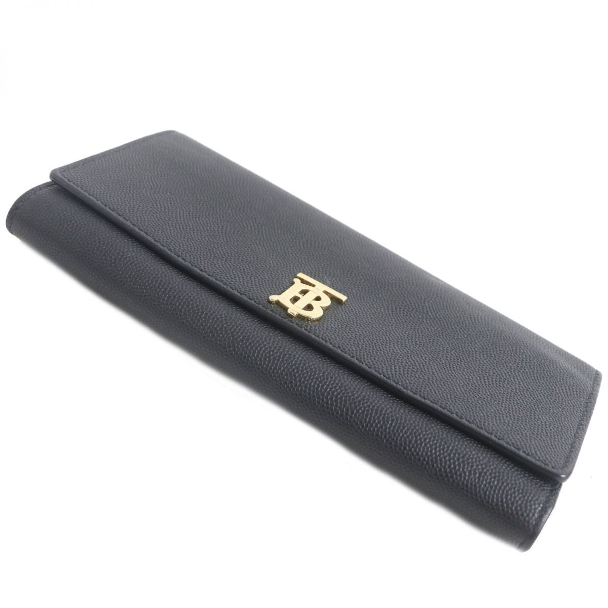 Burberry TB Logo Leather Long Wallet Black