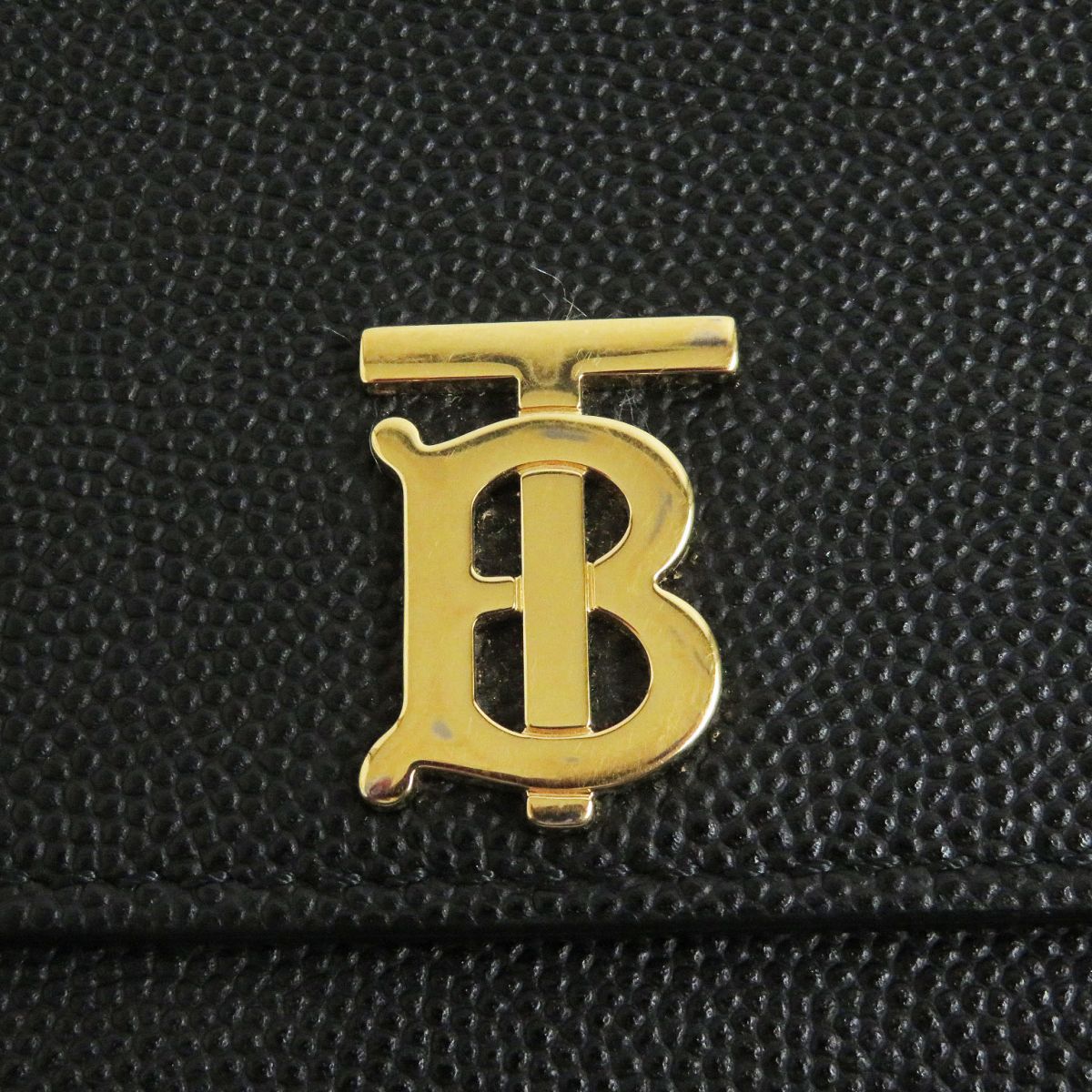 Burberry TB Logo Leather Long Wallet Black