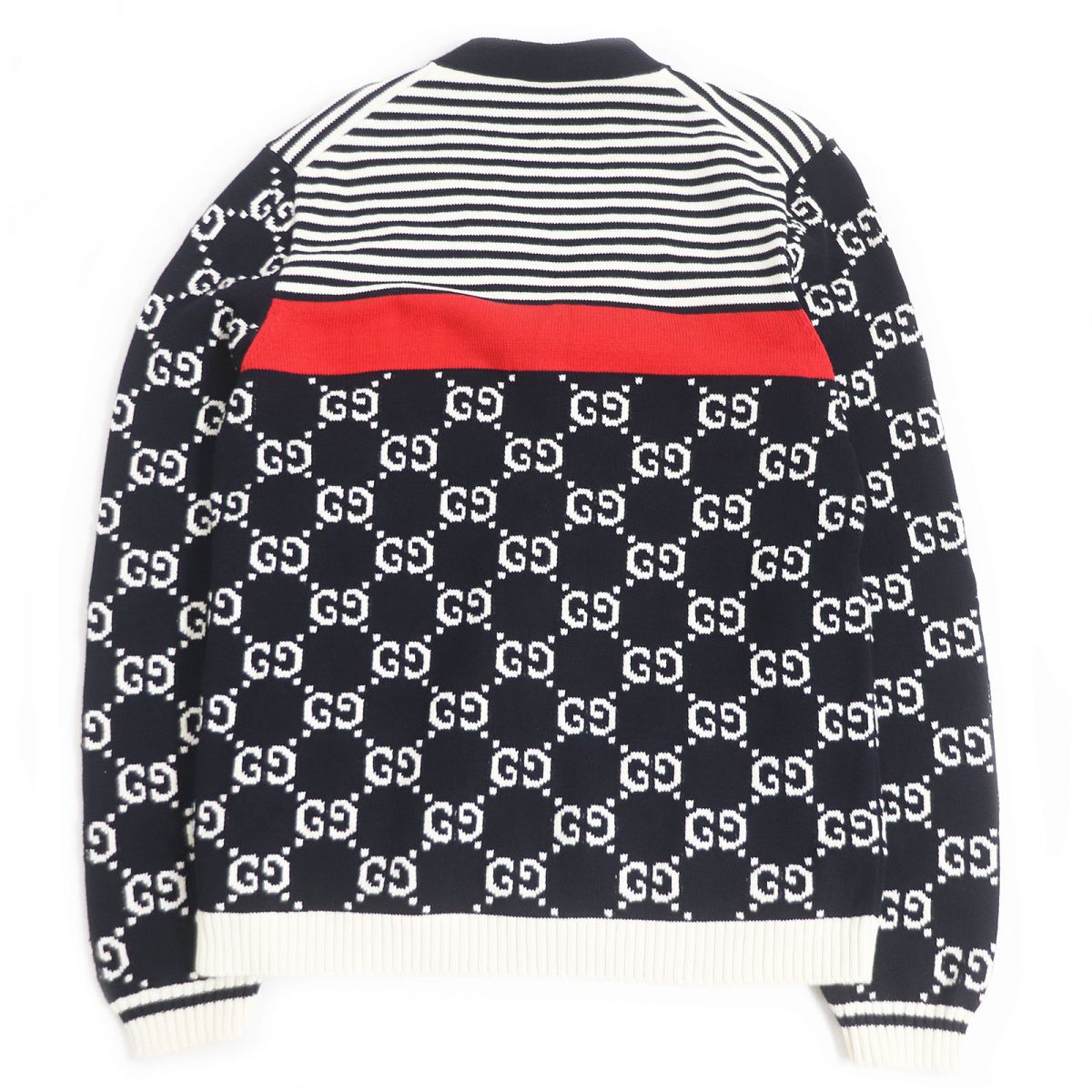 Gucci GG Jacquard Logo Knit Cardigan Black L