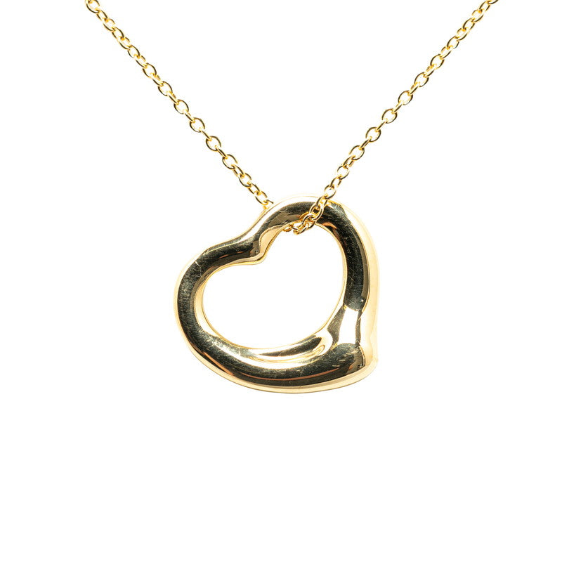 Tiffany & Co Open Heart Necklace K18YG Yellow Gold in Great Condition