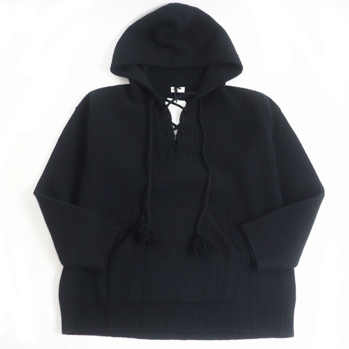 Celine Wool Baja Oversized Knit Hoodie Black