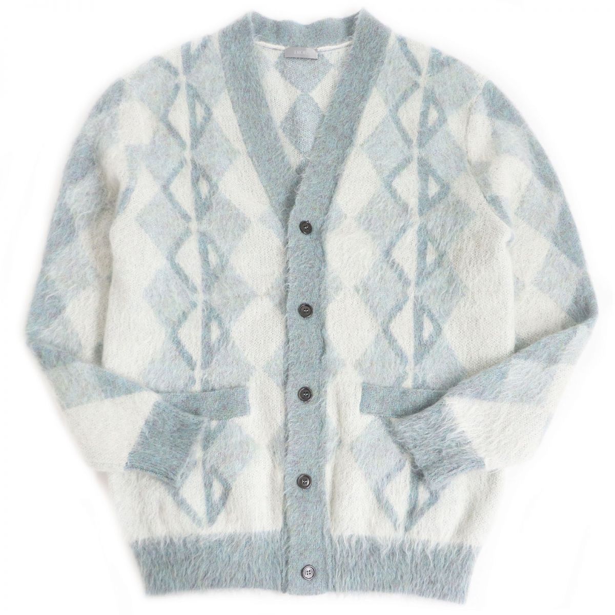 Dior Mohair Nylon Wool Knit Cardigan XS Blue