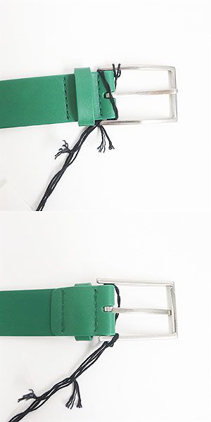 Bottega Veneta Leather Belt Silver Pin Buckle Green