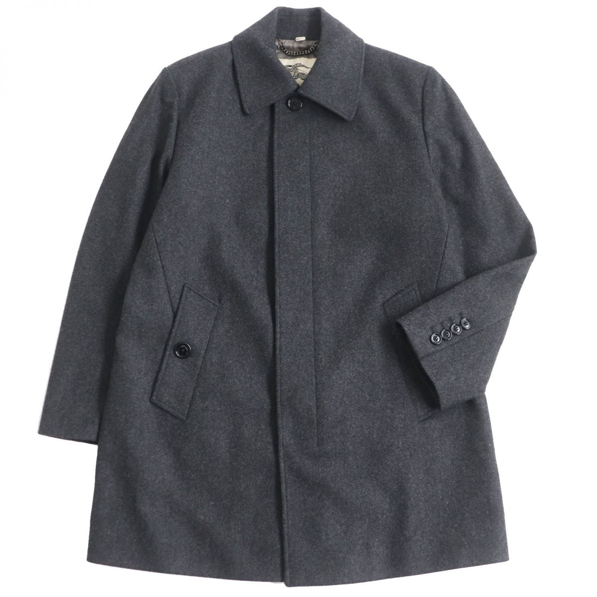 Burberry Wool Trench Coat Gray L Men's