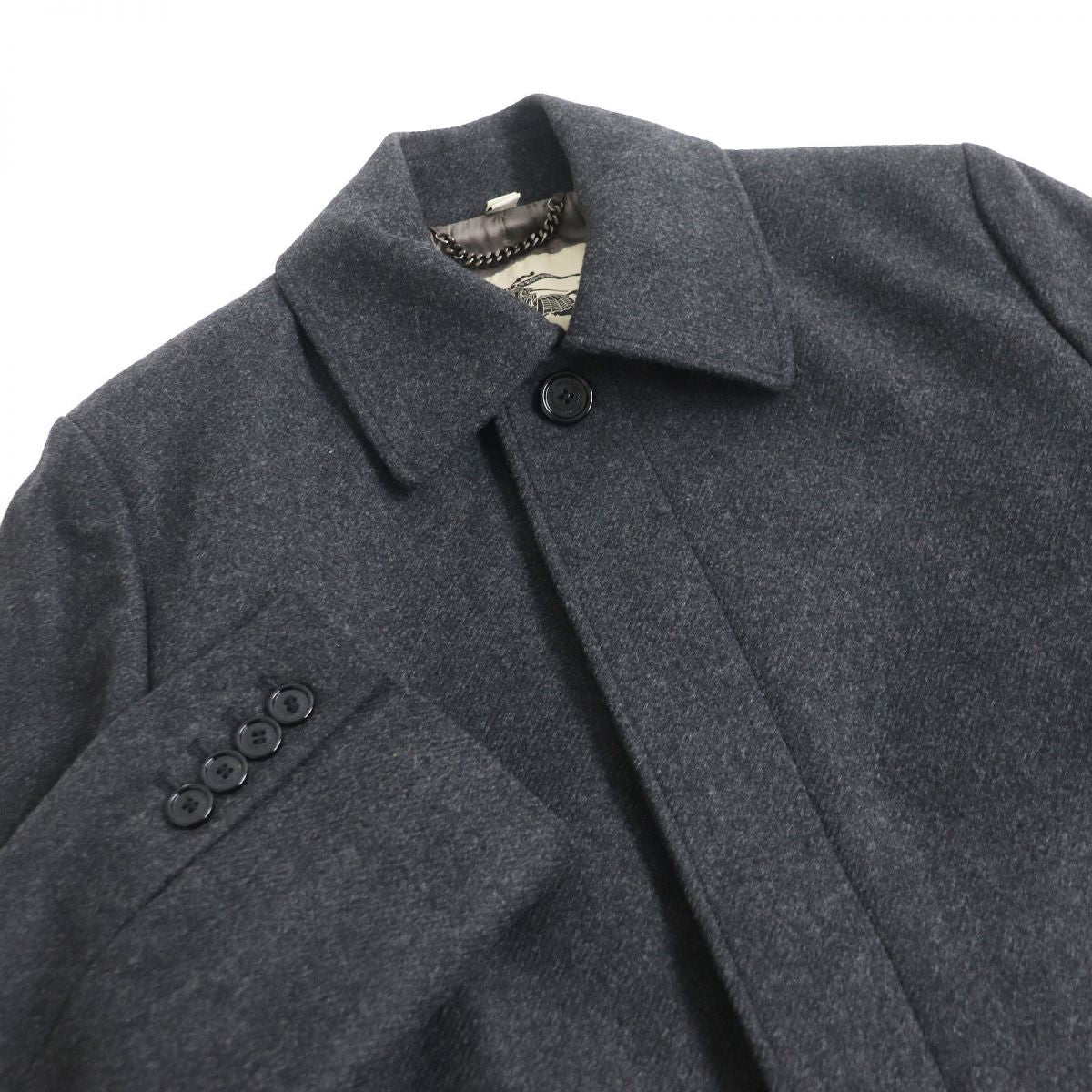 Burberry Wool Trench Coat Gray L Men's