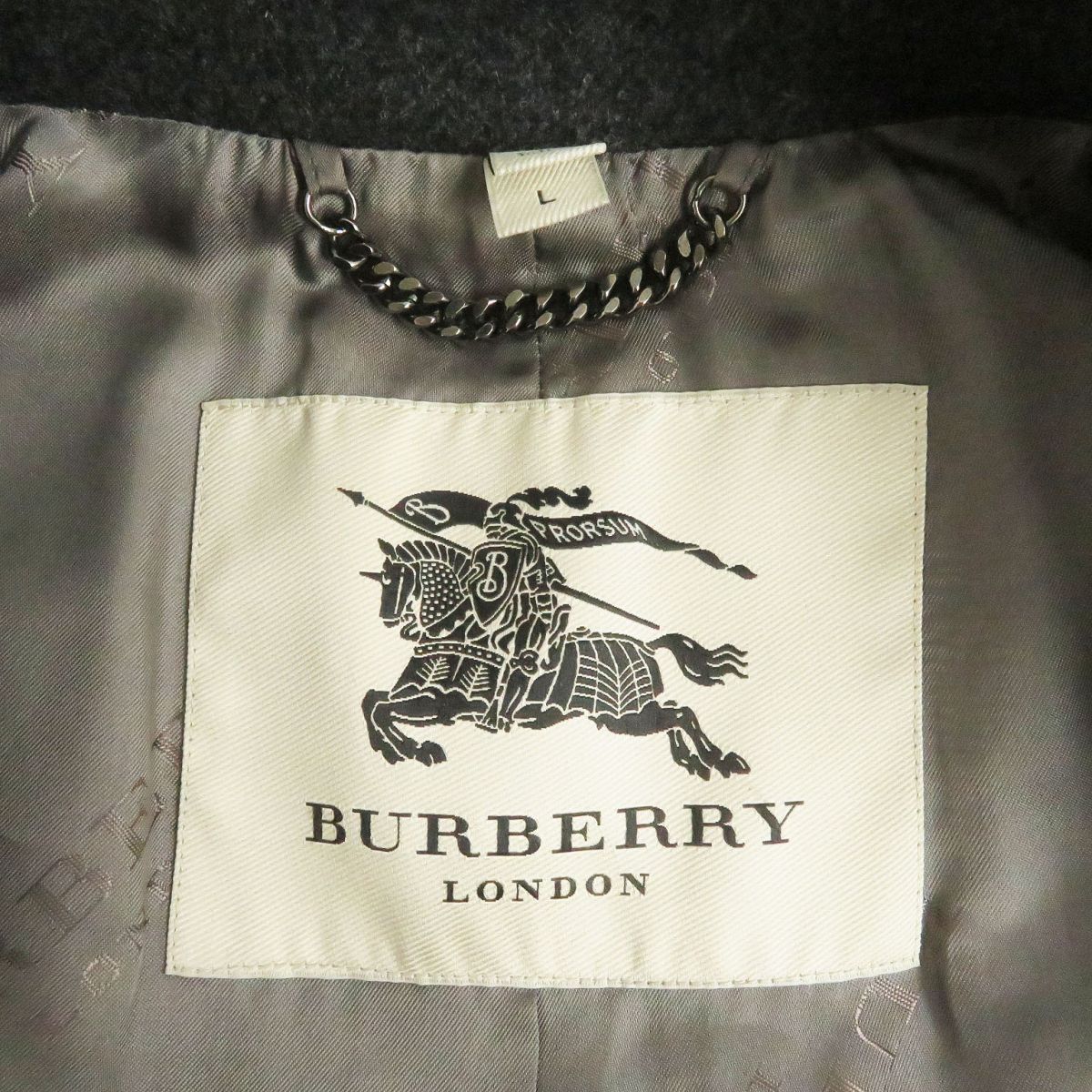 Burberry Wool Trench Coat Gray L Men's