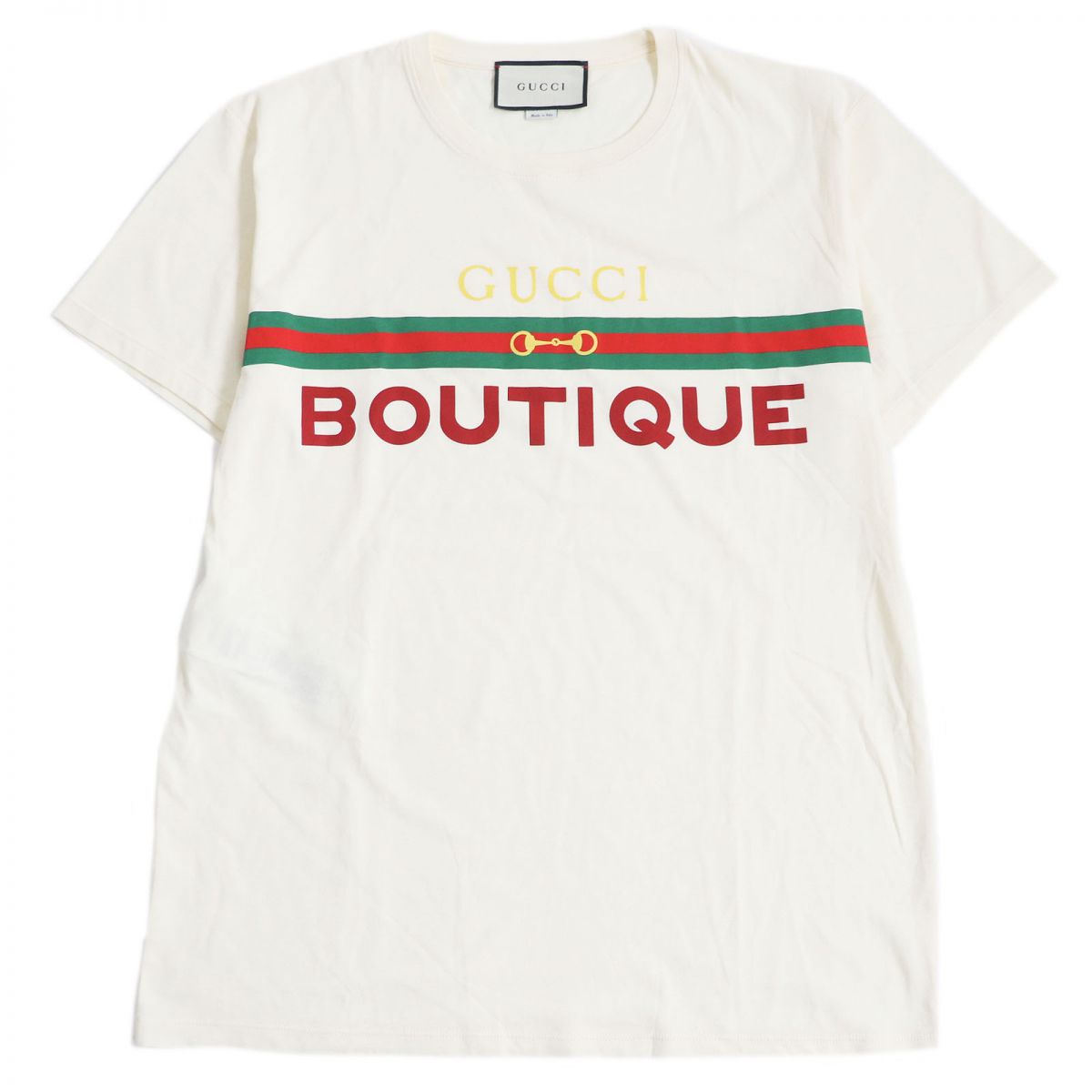 GUCCI 615044 Web Line Logo Cotton T-Shirt M