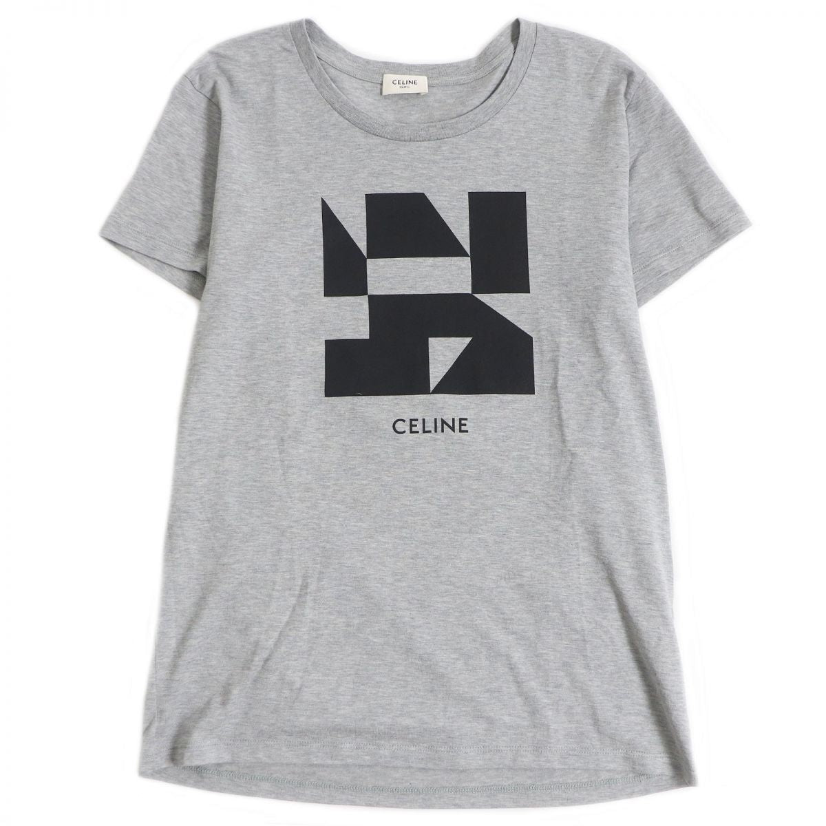 Celine Geometric Logo Cotton T-Shirt XS