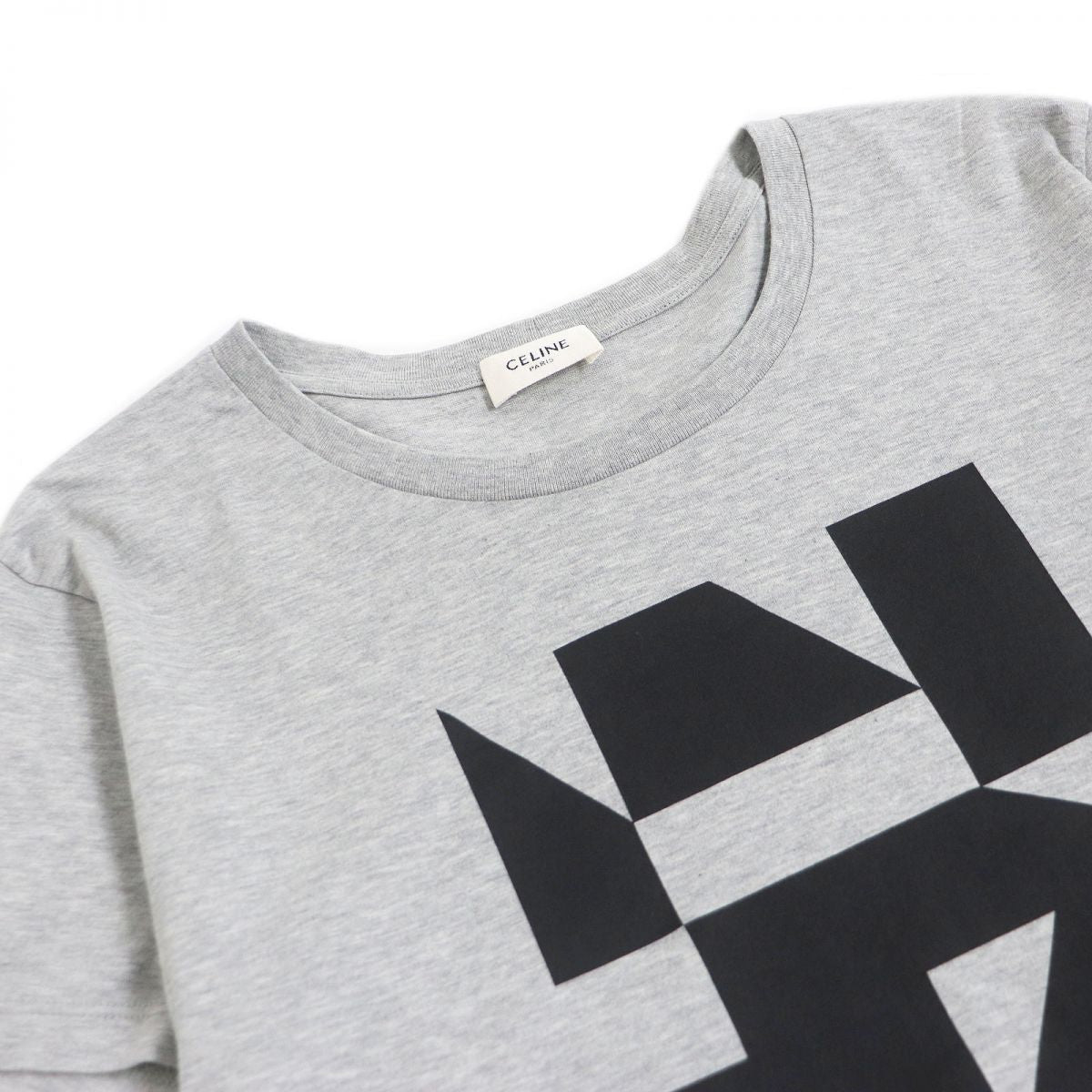 Celine Geometric Logo Cotton T-Shirt XS