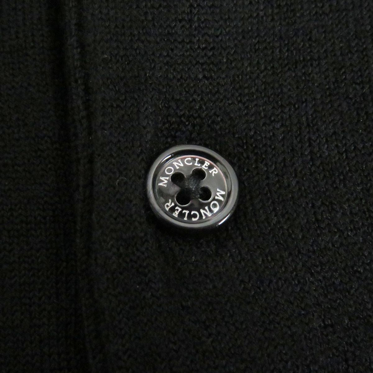 Moncler Wool Long Sleeve Knit Polo Shirt L