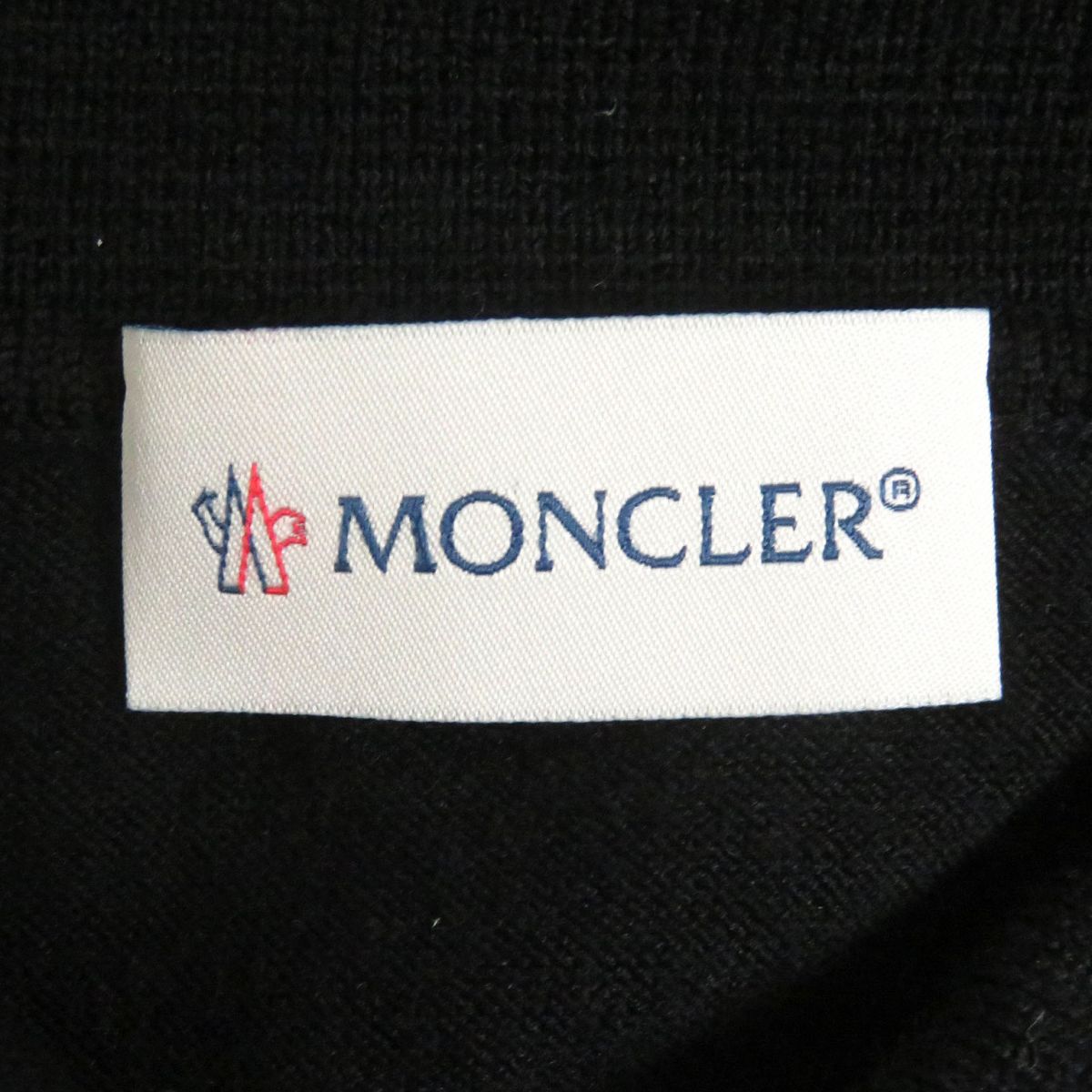 Moncler Wool Long Sleeve Knit Polo Shirt L