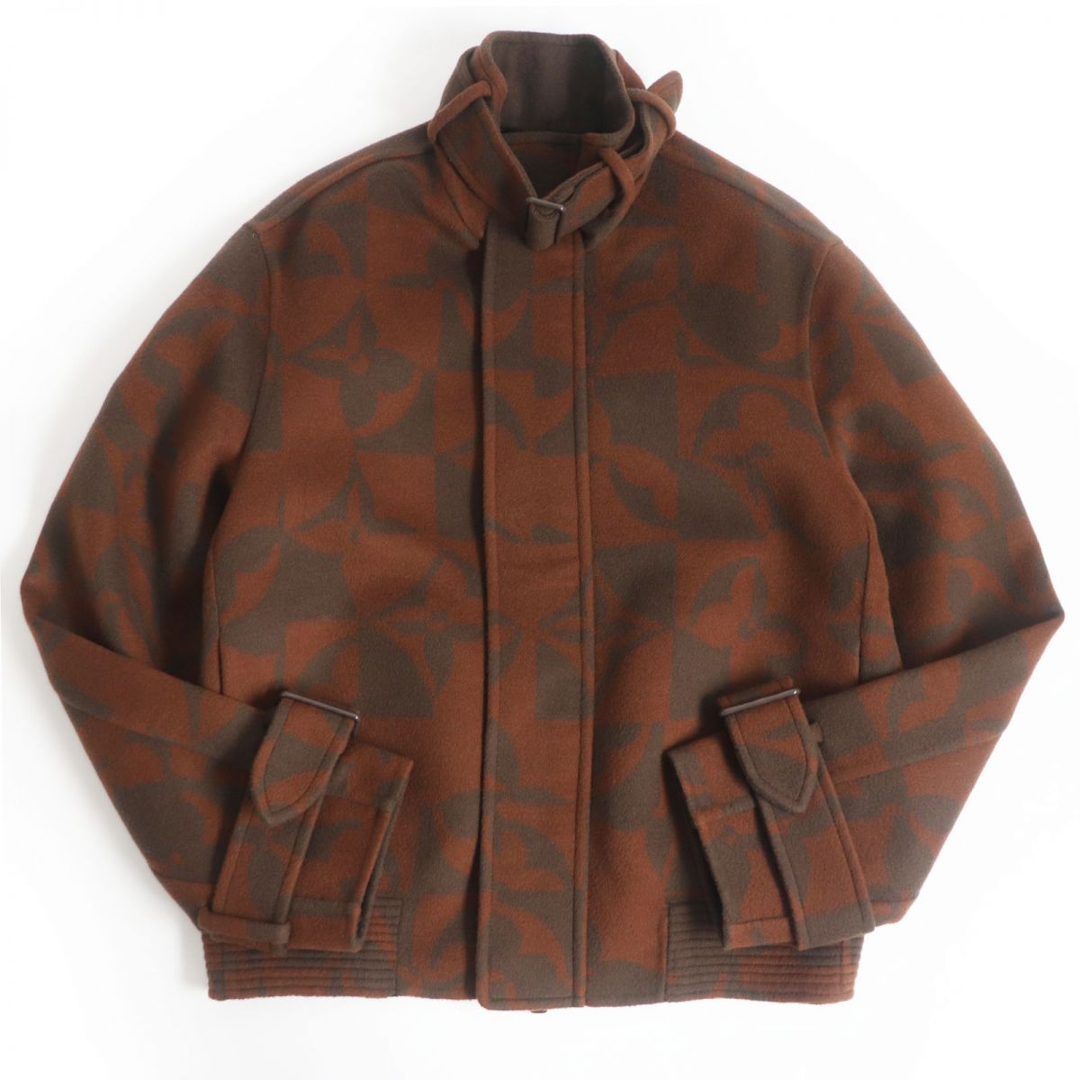 Louis Vuitton Wool Silk Monogram Blouson Jacket