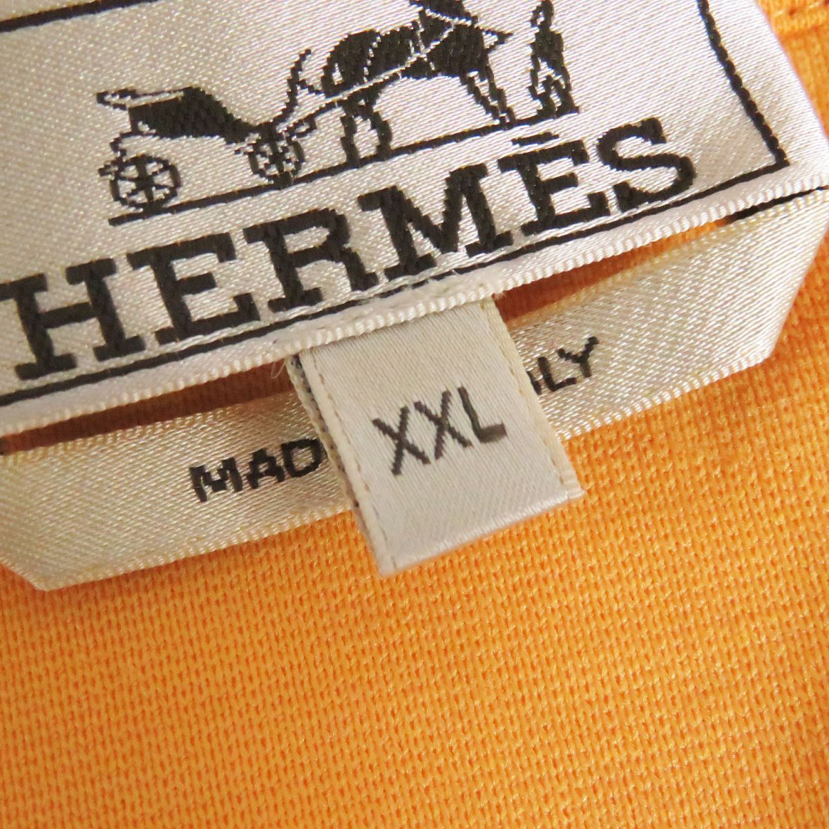 Hermes XXL Orange Embossed Zip Hoodie