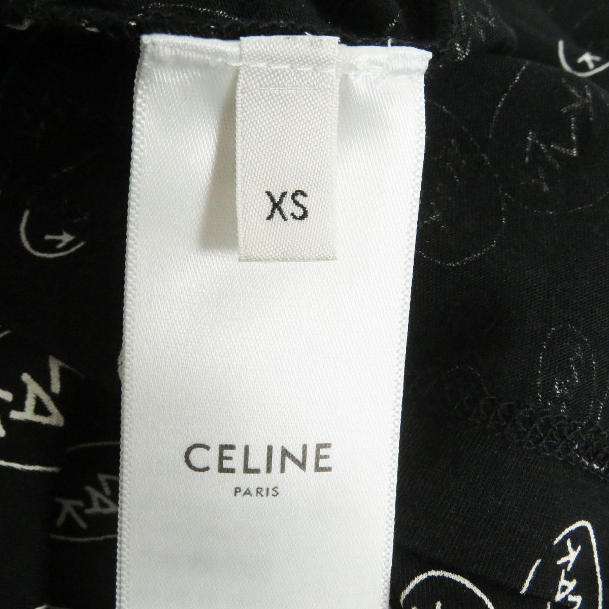 Celine Cotton T-Shirt XS Black