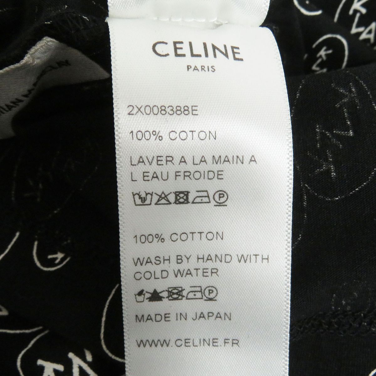 Celine Cotton T-Shirt XS Black