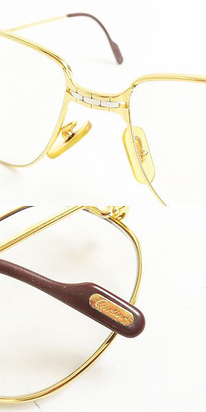 Cartier Maillon Panthere Teardrop Glasses Gold Bordeaux