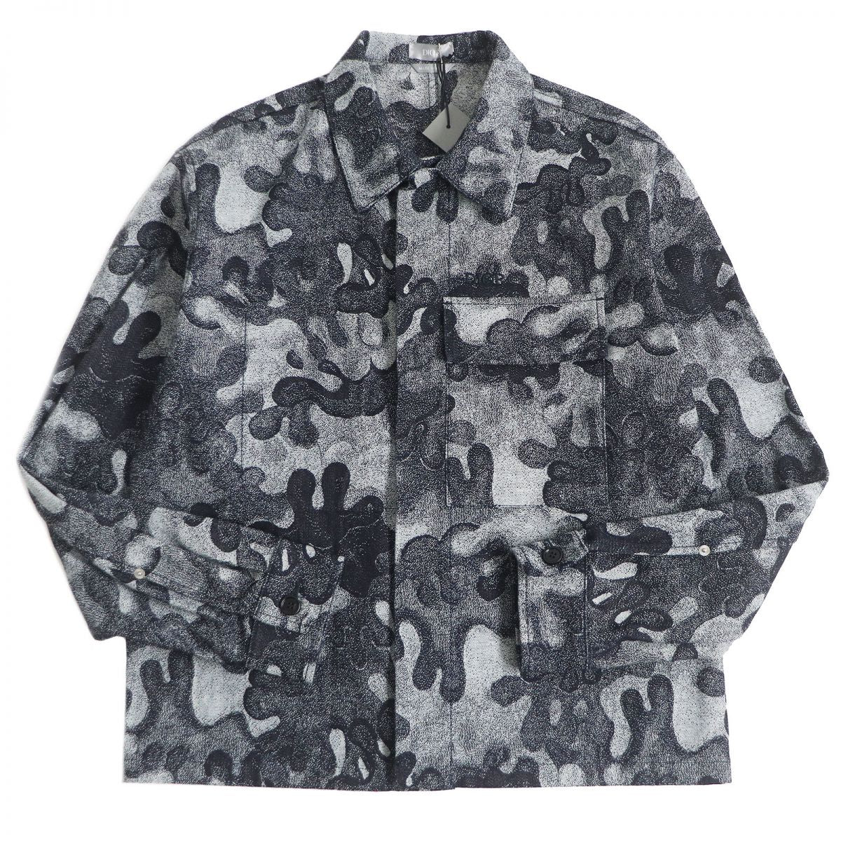 Dior Camouflage Denim Jacket/Pants Set Gray