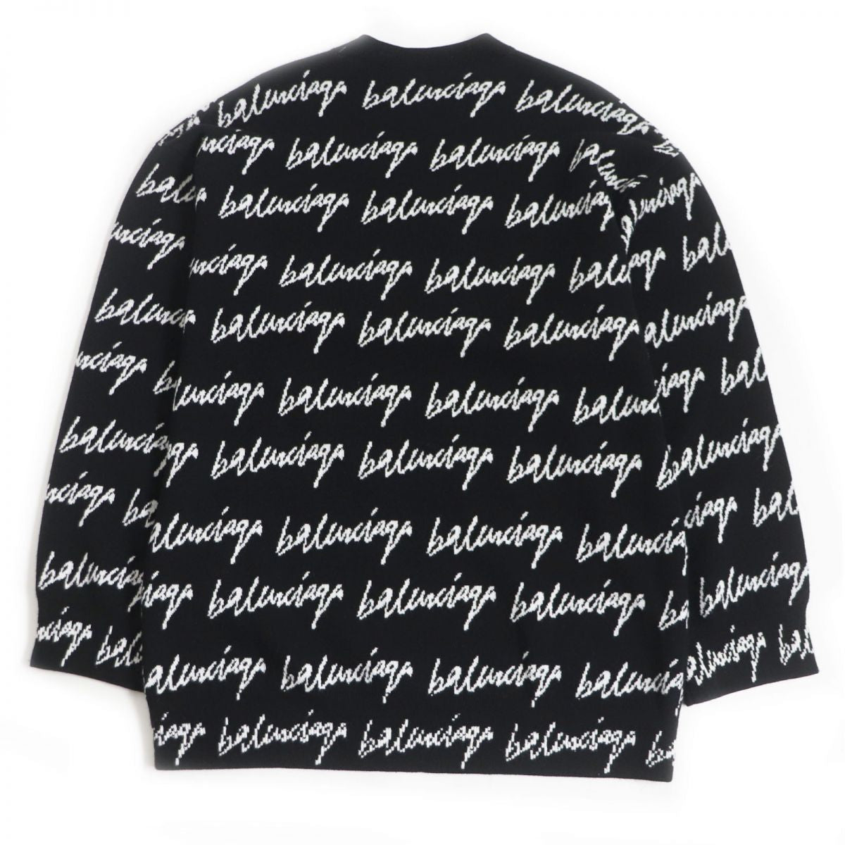 Balenciaga Wool Logo Oversized Knit Sweater XS