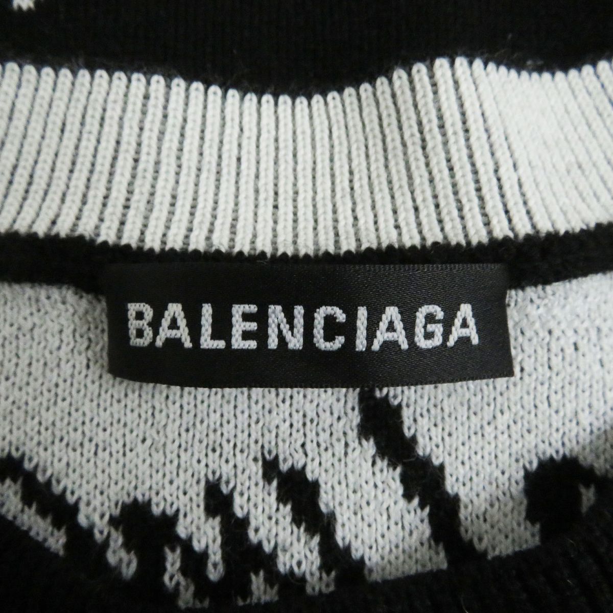 Balenciaga Wool Logo Oversized Knit Sweater XS