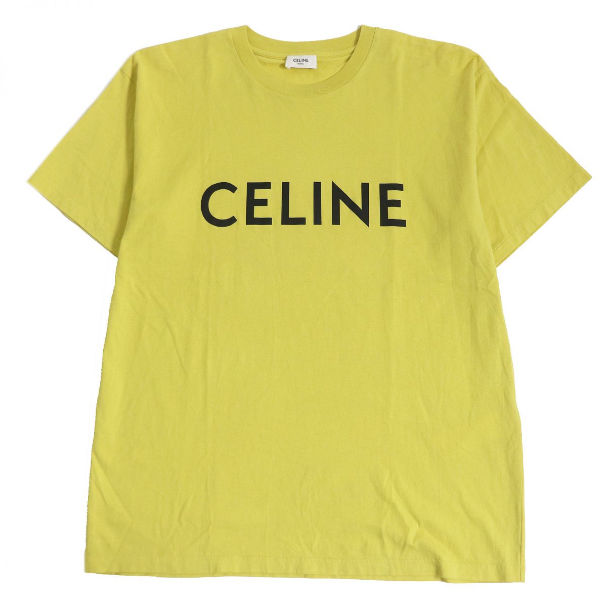 Celine Logo Print Cotton Crew Neck T-Shirt XS