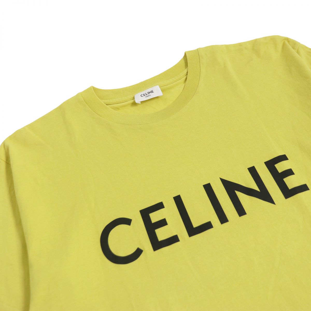 Celine Logo Print Cotton Crew Neck T-Shirt XS