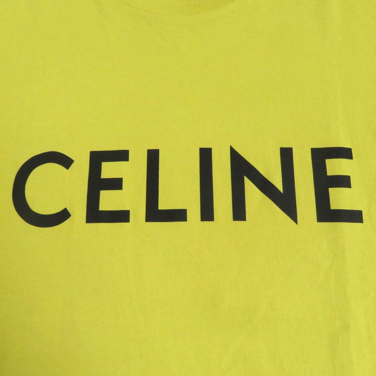 Celine Logo Print Cotton Crew Neck T-Shirt XS