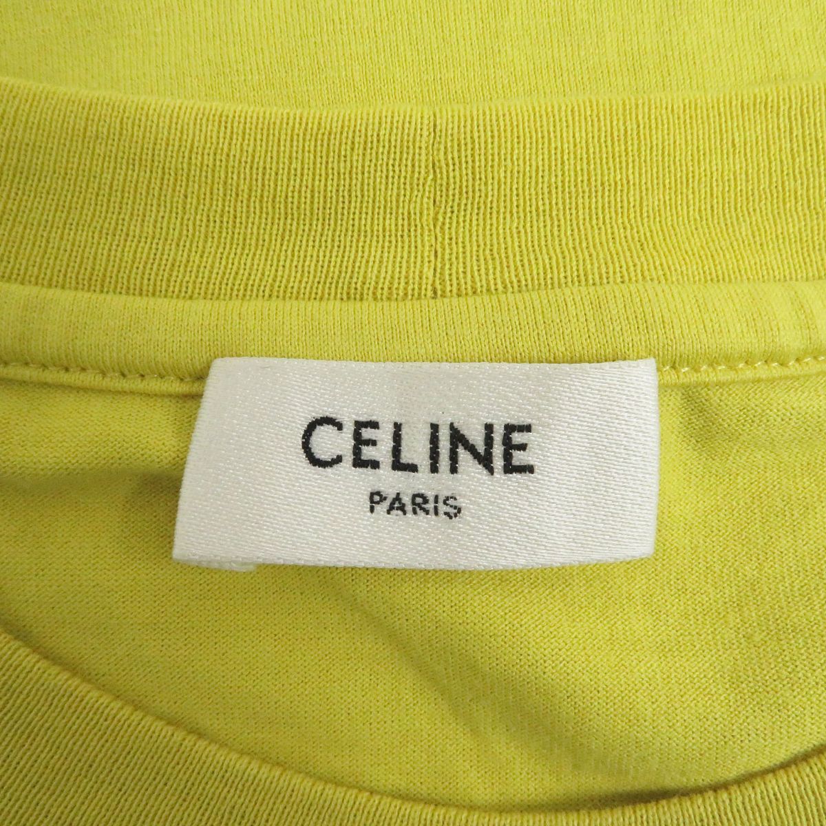 Celine Logo Print Cotton Crew Neck T-Shirt XS