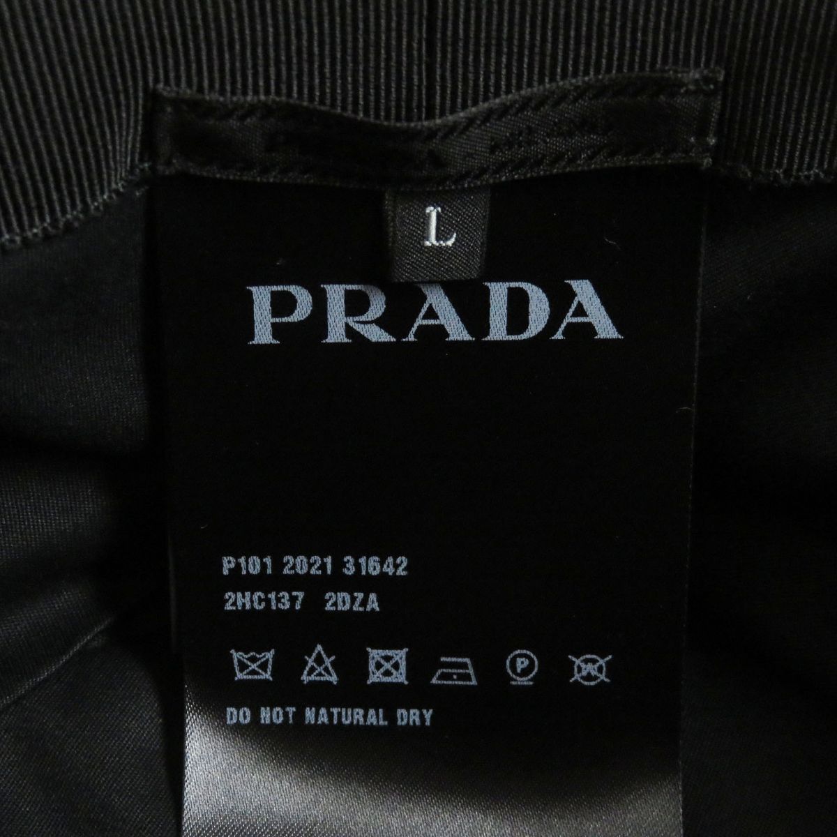 Prada Triangle Logo Stripe Bucket Hat Orange L